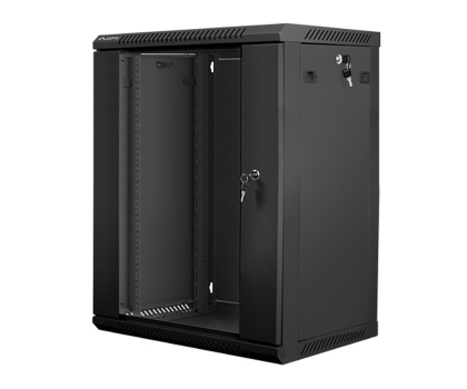Szafa RACK LANBERG Szafa instalacyjna wisząca 19'' 15U 600X450mm czarna (drzwi szklane) WF01-6415-10B